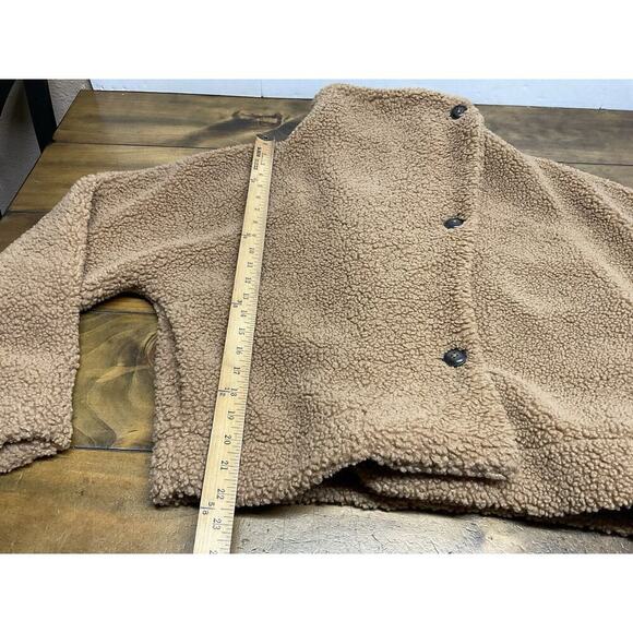 Free People We The Free Izzy Wrap Teddy Coat In Sand Size Small Tan Faux Sherpa - Picture 6 of 13